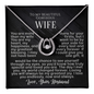 To My Beautiful Gorgeous Wife - Lucky In Love Necklace - Gift From Husband