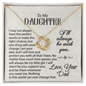 To My Daughter - I Will Stand By You - Love Knot Necklace - From Dad