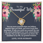 To My Beautiful Wife - You are More Loved - Love Knot Necklace - Gift From Husband