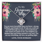 To My Gorgeous Wife - Deeply Loved - Love Knot Necklace - Gift From Husband