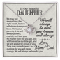 To Our Beautiful Daughter - Forever Our Little Girl -Love Knot Necklace - From Mom/Dad